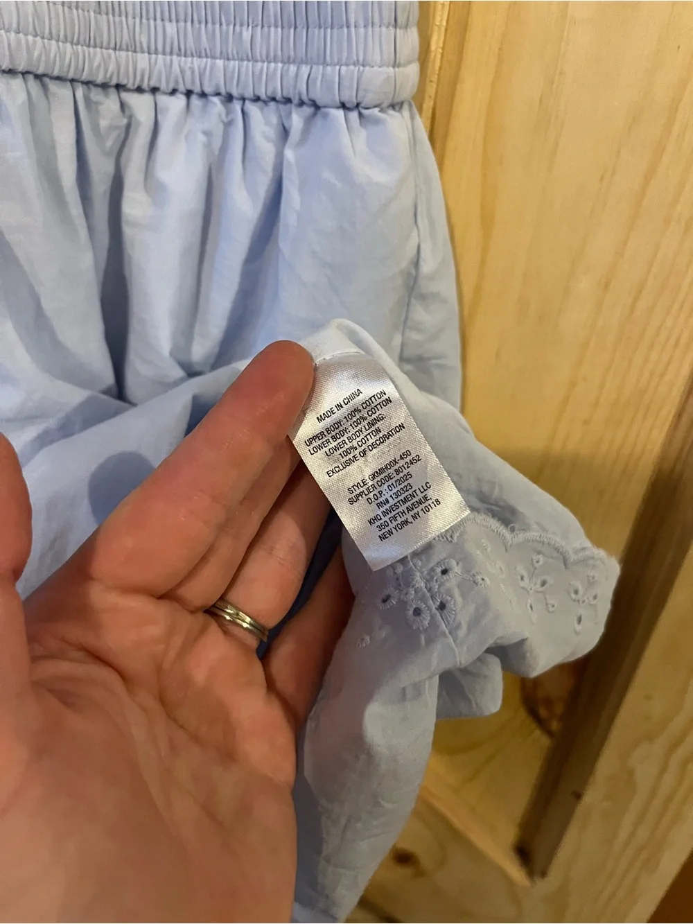 Gap Blue Tiered Eyelet Detail Dress 100% Cotton